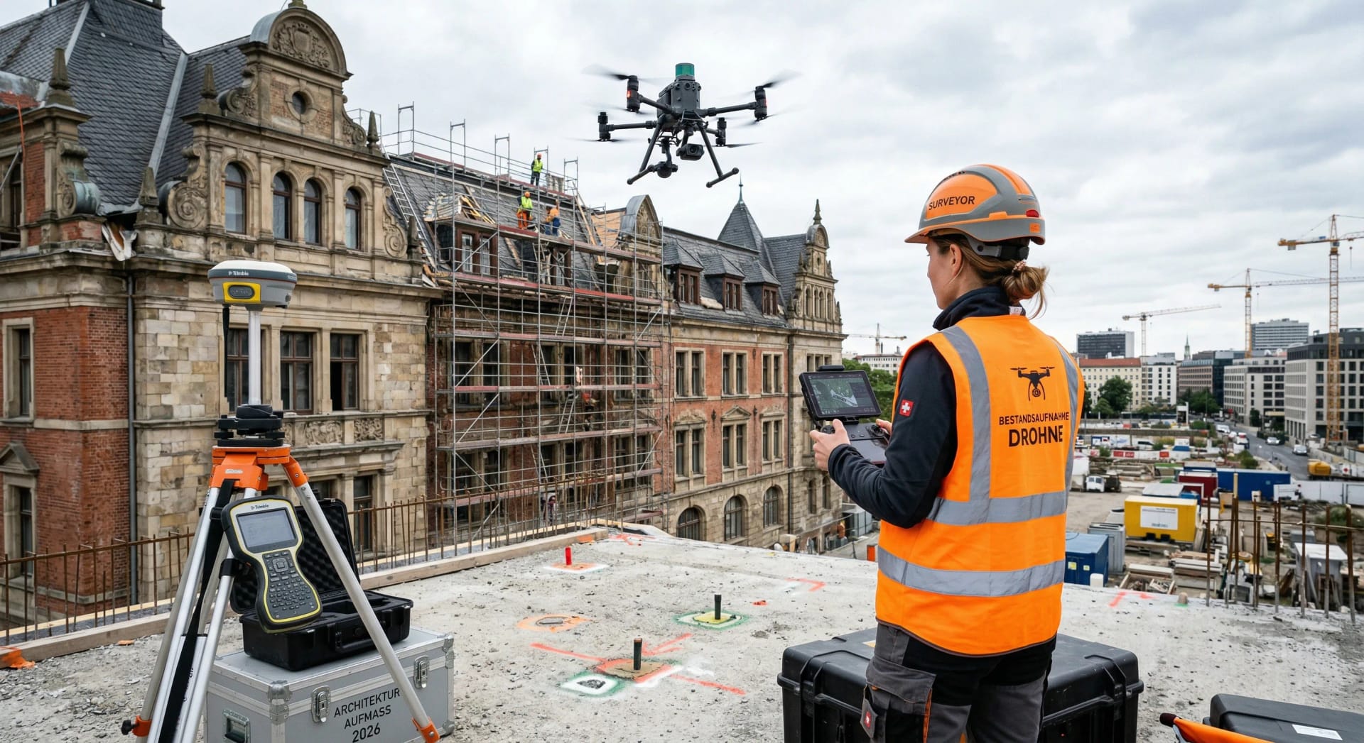 Komplexes Bestandsgebäude als 3D-Modell aus Drohnenbildern
