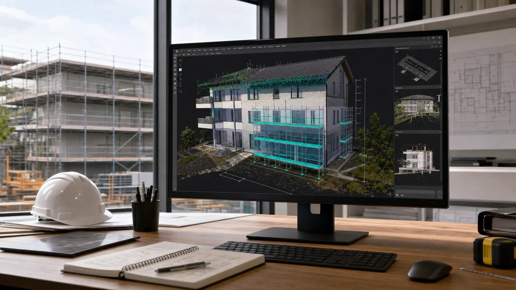 3D-Gebäudemodell als Grundlage für Gerüstplanung