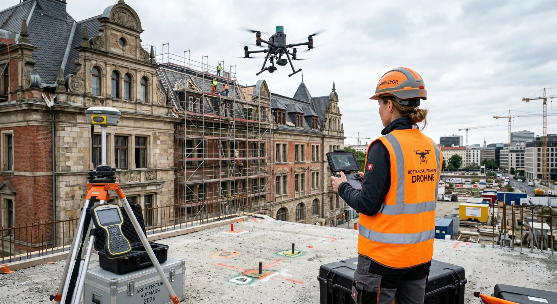 Komplexes Bestandsgebäude als 3D-Modell aus Drohnenbildern